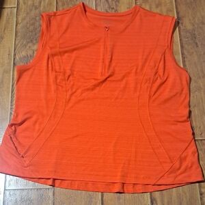 Athleta Vibrant Orange Sleeveless Shirt With Pocket